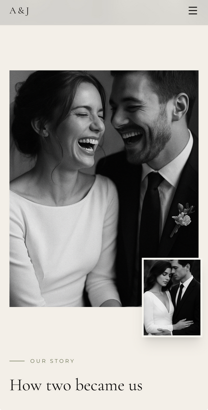 Custom Wedding Website with Online RSVP
