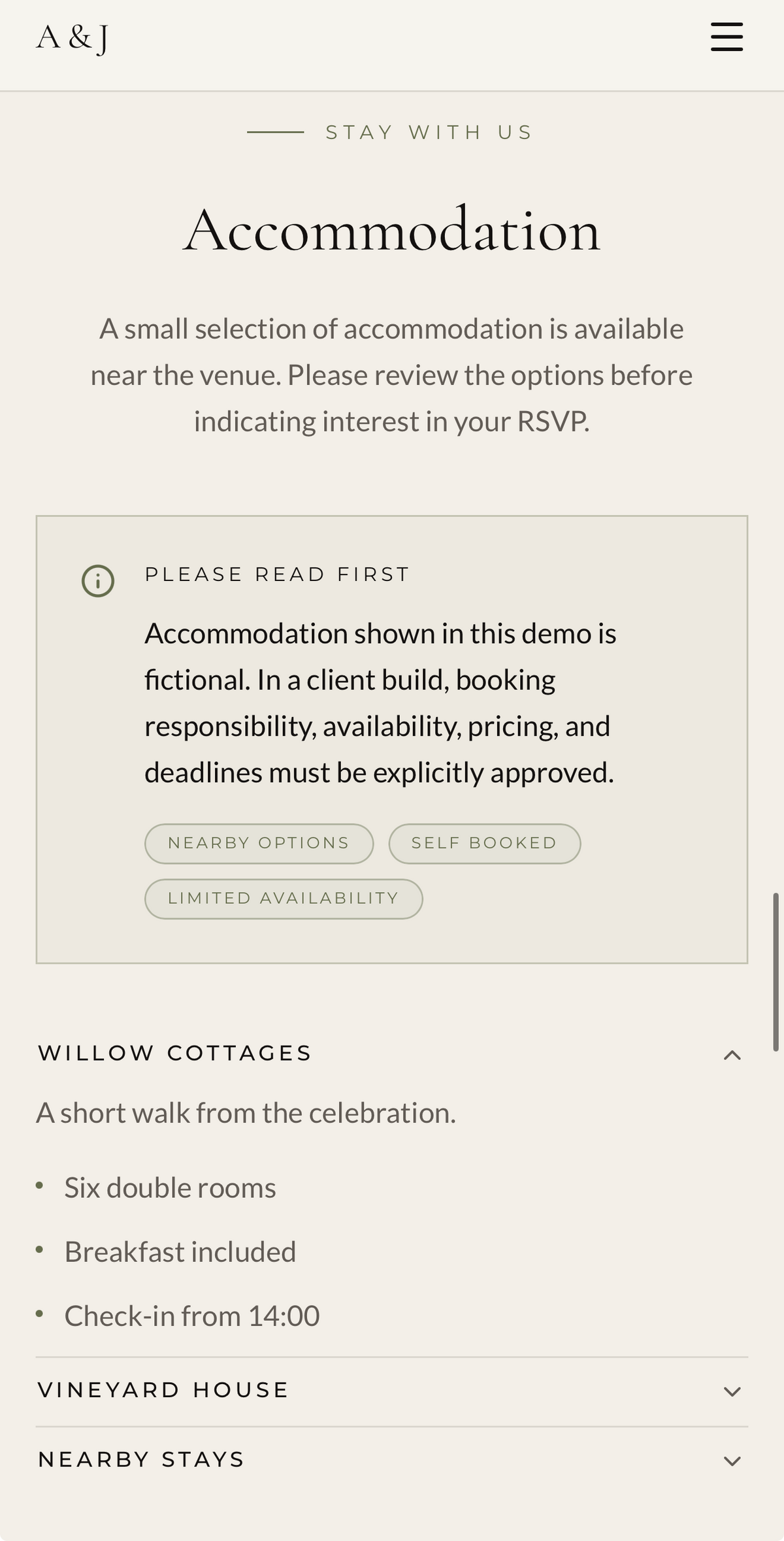 Custom Wedding Website with Online RSVP