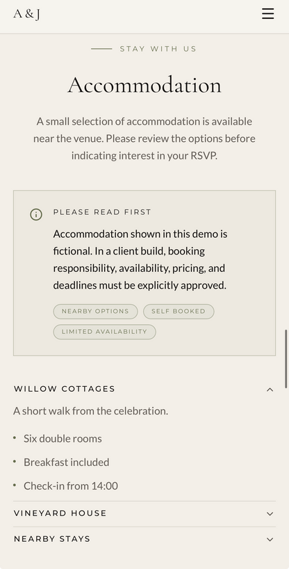 Custom Wedding Website with Online RSVP