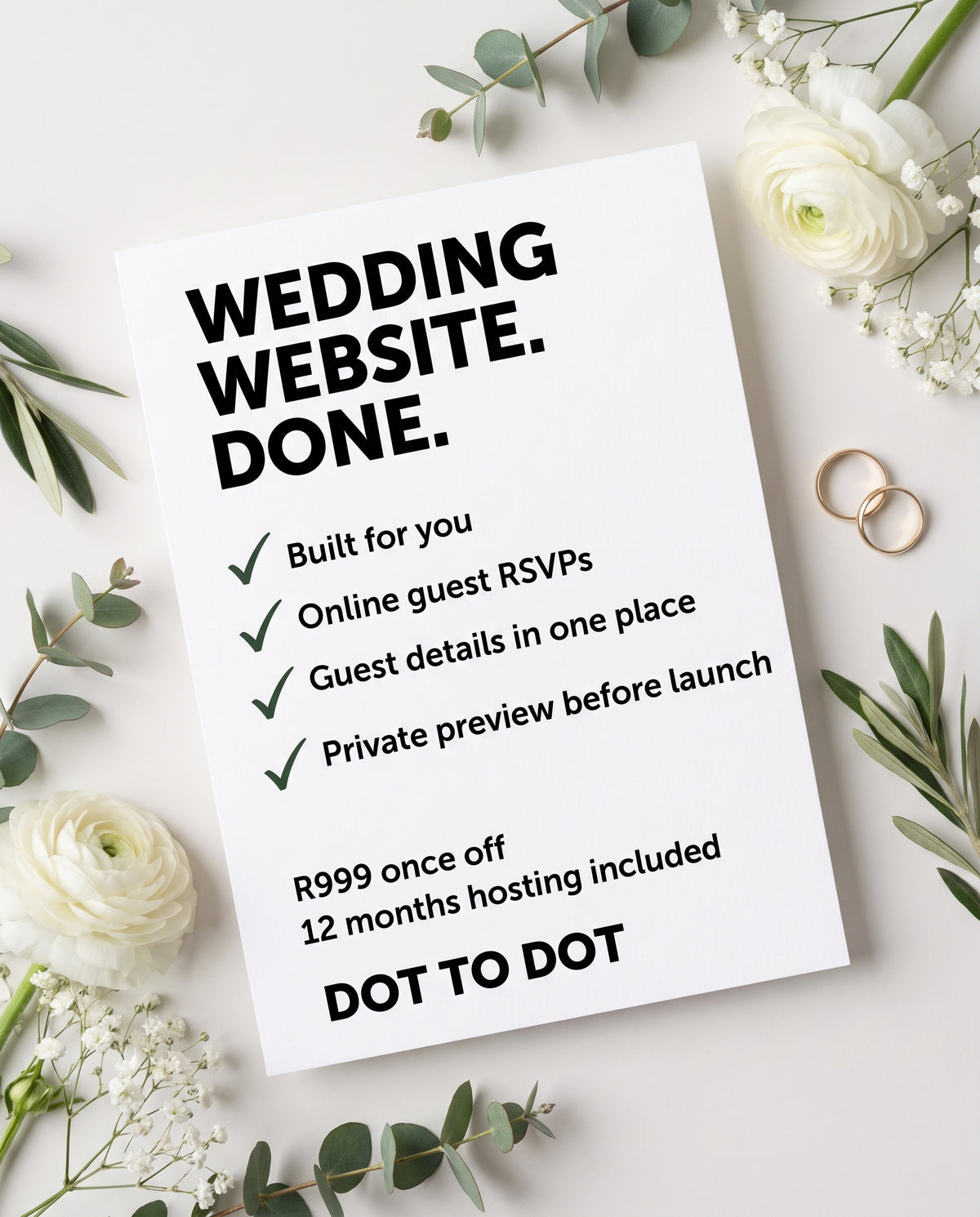 Custom Wedding Website with Online RSVP