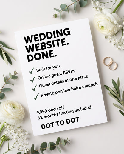 Custom Wedding Website with Online RSVP
