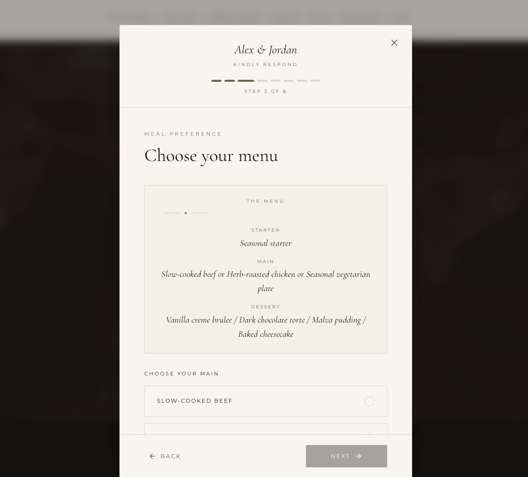 Custom Wedding Website with Online RSVP