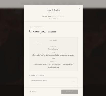Custom Wedding Website with Online RSVP