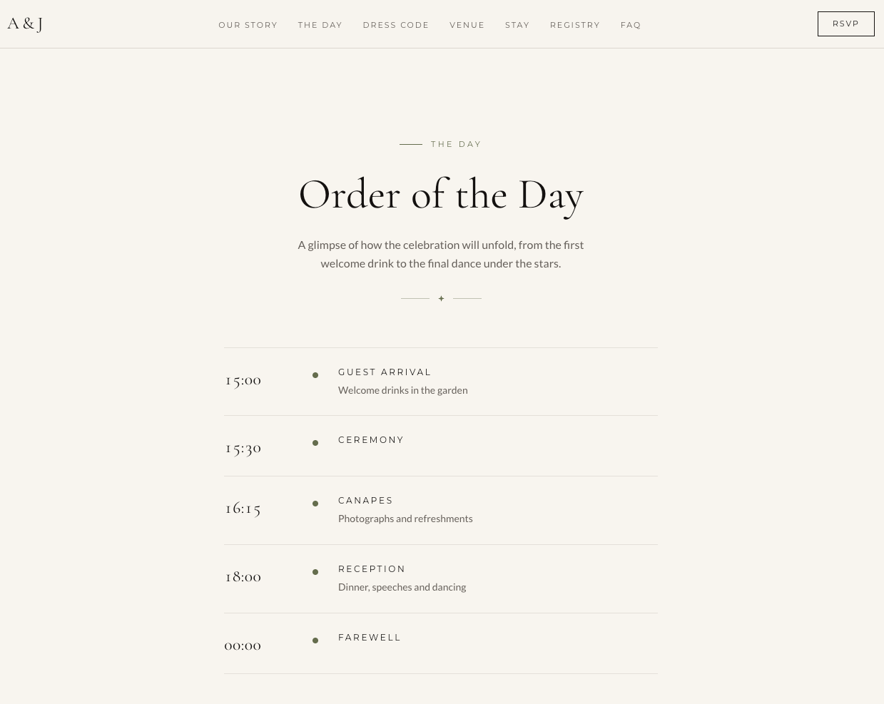 Custom Wedding Website with Online RSVP