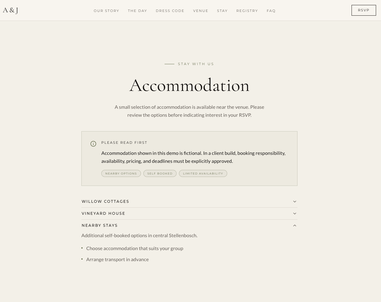 Custom Wedding Website with Online RSVP