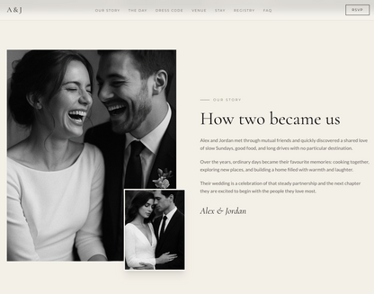 Custom Wedding Website with Online RSVP