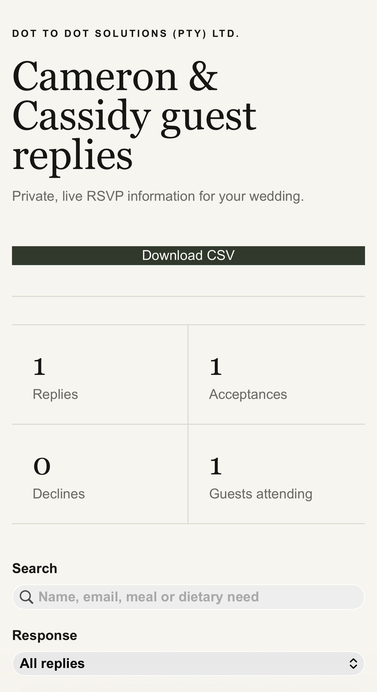 Custom Wedding Website with Online RSVP